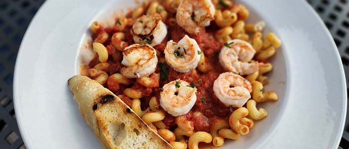 Vodka Cavatappi with Shrimp from Rivers End Restaurants